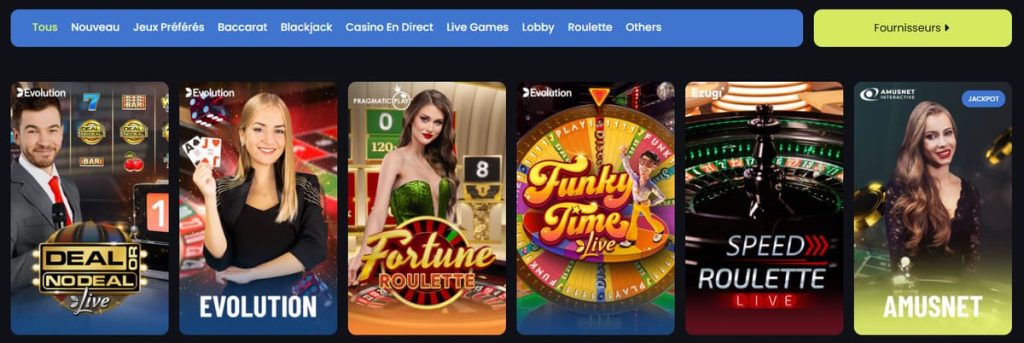Stupid Casino jeux live